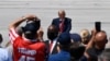 President Donald Trump speaks during an event at Burke Lakefront Airport in Cleveland, Ohio, August 6, 2020. 