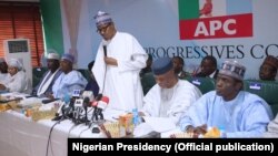 Shugaba Buhari A Taron Shugabannin Jam’iyyar APC Inda Ya Bayyana Niyyarsa Na Sake Neman Wa'adin Shugabanci