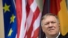In this file photo taken on May 31, 2019, Secretary of State Mike Pompeo addresses a joint press conference with the German Foreign Minister after a meeting at Villa Borsig in north Berlin.