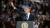 U.S. President Barack Obama acknowledges supporters while at his election night victory rally in Chicago, November 7, 2012. 
