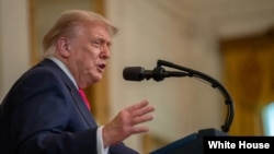 资料照：2025年6月26日，特朗普总统在一个有关“大而美法案”的活动上发表讲话。