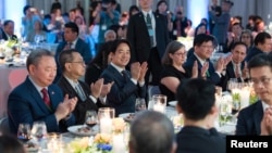 台湾副总统l赖清德在纽约出席午宴。（台湾总统府2023年8月14日提供照片）