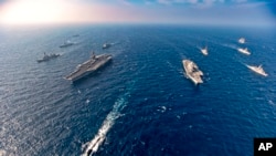 美日印澳四国海上演习（美联社2020年11月17日） 