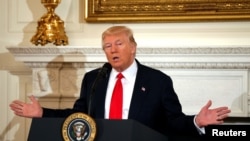 2017年2月27日，美国总统川普在白宫全国州长协会会议上讲话。