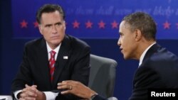 奥巴马和罗姆尼的第三场也是最后一场总统候选人辩论正在进行