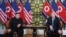 FILE - U.S. President Donald Trump and North Korea's leader Kim Jong Un meet during the second U.S.-North Korea summit at the Sofitel Legend Metropole hotel in Hanoi, Feb. 28, 2019.
