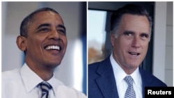 现任总统奥巴马和共和党候选人前马萨诸塞州州长罗姆尼