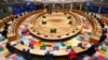 European Union leaders during a round table meeting at an EU summit in Brussels, July 17, 2020.
