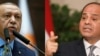 Foto kombinasi gambar yang dibuat pada 22 Juni 2020: Presiden Turki Recep Tayyip Erdogan dan Presiden Mesir Abdel Fattah al-Sisi (kanan). (Foto: Kayhan Ozer dan Ludovic Marin/berbagai sumber / AFP)