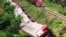 A derailed train is seen in Eseka, Cameroon, Oct. 21, 2016. 