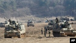 11일 판문점 인근에서 2013 키리졸브 훈련에 돌입한 미-한 연합군. 