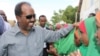 Somali President Hassan Sheikh Mohamud is greeted by children at Dadaab refugee camp in eastern Kenya, June 6, 2016. The camp, established in the early 1990s, houses more than 300,000 displaced Somalis. (via @TheVillaSomalia)