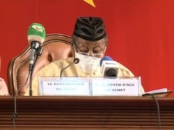 Victor Mukete, at 102, the oldest member of Cameroon's Senate, is seen in Yaounde, March 17, 2021. (Moki Edwin Kindzeka/VOA)