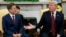 President Donald Trump meets with South Korean President Moon Jae-In in the Oval Office of the White House, May 22, 2018, in Washington. 