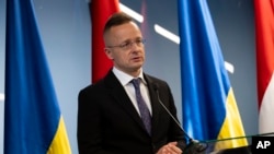 Министр иностранных дел Венгрии Петер Сийярто во время посещения Украины. 29 января 2024 года. 