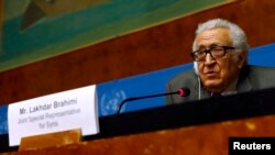 联合国特使卜拉希米1月27日在日内瓦的联合国欧洲总部