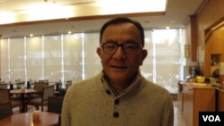 民进党立委高志鹏2月23日在立法院(美国之音申华拍摄)