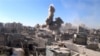This image shows shelling in the Barzeh area of Damascus, Syria, Sept. 17, 2013. 