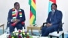 Le président zimbabwéen, Emmerson Mnangagwa, a effectué sa première visite officielle à Kinshasa où il a discuté de la coopération avec son homologue congolais, Joseph Kabila, le 28 février 2018. (Twitter/Présidence RDC)