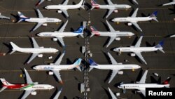 Pesawat Boeing 737 Max di pabrik Boeing Seattle, Washington. Boeing 737 Max masih belum diizinkan untuk terbang hingga saat ini. 
