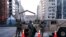 Members of the National Guard secure a checkpoint in downtown Washington, ahead of President-elect Joe Biden's inauguration ceremony, Jan. 18, 2021.