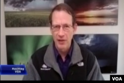 Jeff Masters, director of meteorology at Weather Underground, speaks to Hashtag VOA via Skype from Ann Arbor, Michigan on Jan. 5, 2016