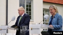 英国首相约翰逊5月11日访问瑞典。