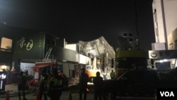 台南地震灾区现场 （美国之音萧洵拍摄 2016年2月10日）