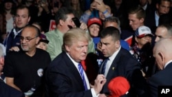 2016年9月30日共和党总统候选人川普在密西根州进行竞选活动。