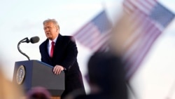 President Donald Trump speaks before boarding Air Force One at Andrews Air Force Base, Md., Wednesday, Jan. 20, 2021.(AP Photo/Manuel Balce Ceneta)