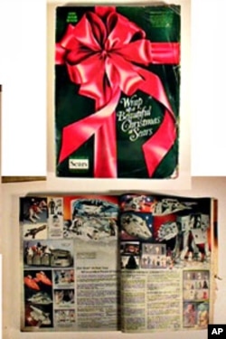 Product catalogs have been around for a century or more. Sears and Montgomery Ward department stores began sending them out in the late 1800s. This Sears Christmas catalog is 1970s vintage.
