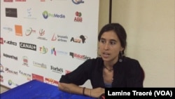 Julia Artigas Sancho à Rebranding Africa forum 2018, le 9 octobre 2018. (VOA/Lamine Traoré)