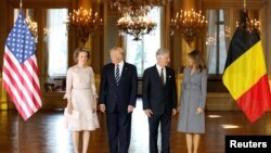 آقای ترامپ و همسرش در دیدار با پادشاه و ملکه بلژیک، روز چهارشنبه