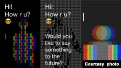 "Hi! How r u?" is a portal that offers a futuristic form of communication, enabling spontaneous connection across huge distances and in various languages to bridge cultural differences. (Photo courtesy of Circus Family)