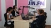 Women are seen in during a broadcast of JIN-FM, a Syrian radio station specializing in women issues. (Courtesy - JIN-FM)