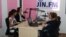 Women are seen in during a broadcast of JIN-FM, a Syrian radio station specializing in women issues. (Courtesy - JIN-FM)