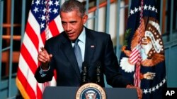 President Barack Obama speaks during a visit to the Newark, New Jersey campus of Rutgers University, Nov. 2, 2015.