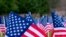 American flag, cemetery