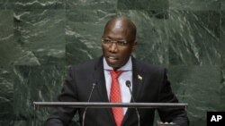 Domingos Simões Pereira, alors Premier ministre de Guinée-Bissau, devant l'AG de l'Onu, le 29 septembre 2014. (AP Photo/Seth Wenig)