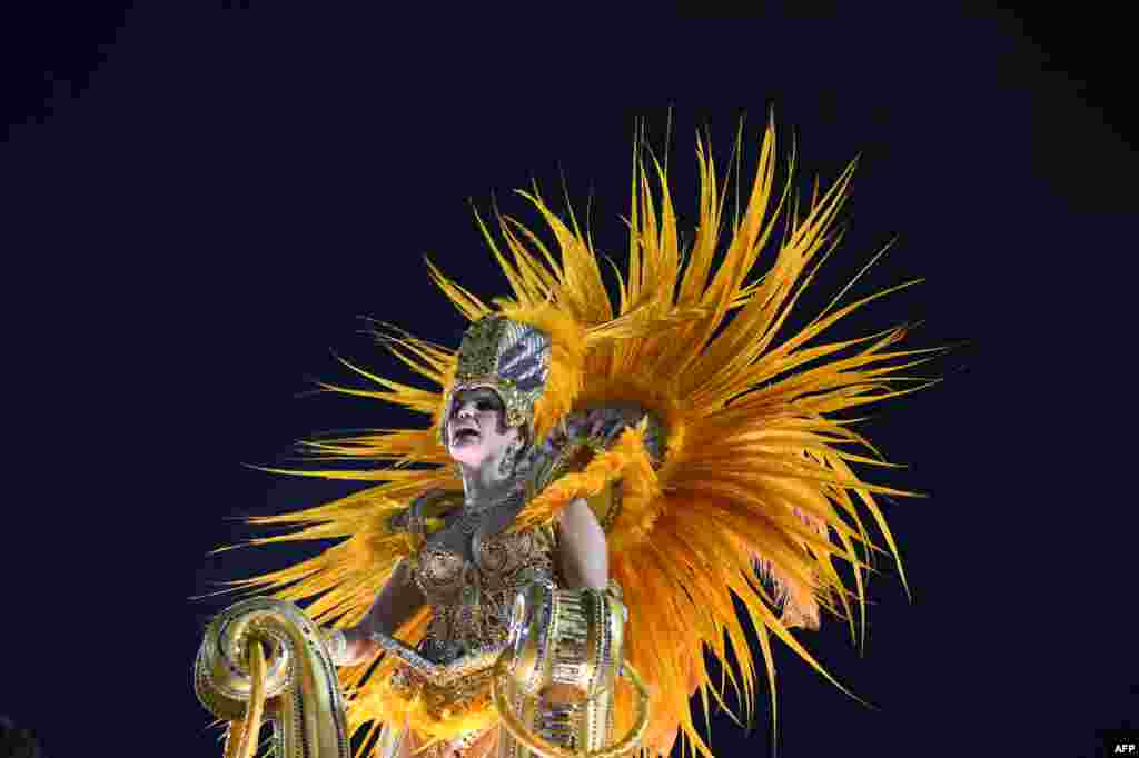 Vila Isabel passa no Sambódromo no Rio de Janeiro, Brasil, Fev 16, 2015. AFP PHOTO/VANDERLEI ALMEIDA