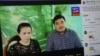 Sok Oudom, right, sitting next to an unidentified woman, talks about Kampong Chhnang court's handling of a criminal case during a live broadcast on “Rithysen News” via Facebook, on Wednesday, May 13, 2020. (Courtesy of Facebook)