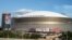 Toàn cảnh Caesars Superdome ở New Orleans, LA, Hoa Kỳ, địa điểm diễn ra trận Superbowl LIX giữa hai đội Kansas City Chiefs và Philadelphia Eagles.
