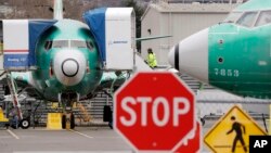 Pesawat Boeing 737 MAX di Renton, Washington, 16 Desember 2019. (Foto: dok). Boeing Co. menghentikan produksi pesawat jenis ini mulai Januari 2020.