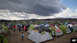 Un camp grec pour les migrants, au nord de la Grèce, le 4 mars 2016.