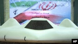 伊朗12月8日公布这张据称是伊朗本星期击落的美国无人机照片