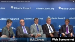 سفیران بریتانیا، فرانسه، آلمان و نماینده اتحادیه اروپا در نشست شورای آتلانتیک در شهر واشنگتن - ۳ مهر ۱۳۹۶