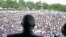 Presidential opposition candidate Winston Tubman speaks to supporters at a rally in Monrovia, Liberia, Oct. 16, 2011.
