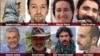 This image, published by the New York-based Center for Human Rights in Iran, shows eight Iranian environmentalists who went on trial in Tehran, Jan. 30, 2019, on suspicion of being spies.