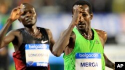 ኢማነ መርጋ የወንዶችን 5000 ሜትር የብራስልስ ማራቶን እአአ 2011 ሲወዳርደር 