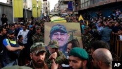 تشییع جنازه مصطفی بدرالدین در جنوب بیروت 